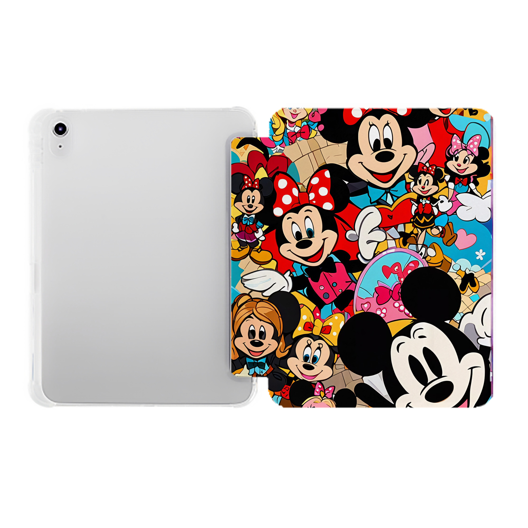 （画像用） ミッキーマウス Mickey Mouse IPad ケース ペン収納付き 三つ折りスタンド PUレザー×シリコン 対応機種9.5/10.5/10.9インチ